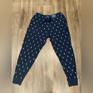 Polo Ralph Lauren Men's Navy All Over Pony Knit Sleep Jogger Pants Sz XL